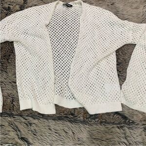 Express White Open-Knit Sweater